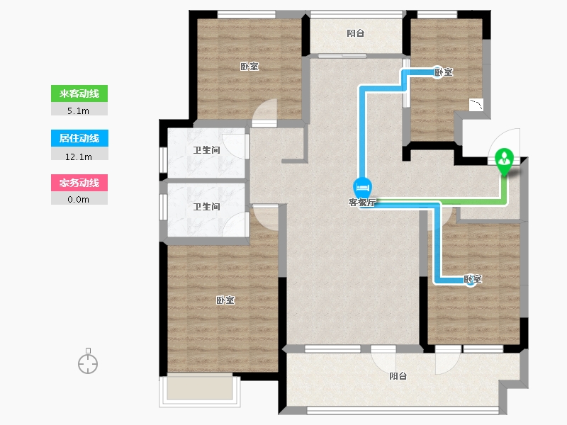 山东省-菏泽市-华地翡翠公园-109.58-户型库-动静线