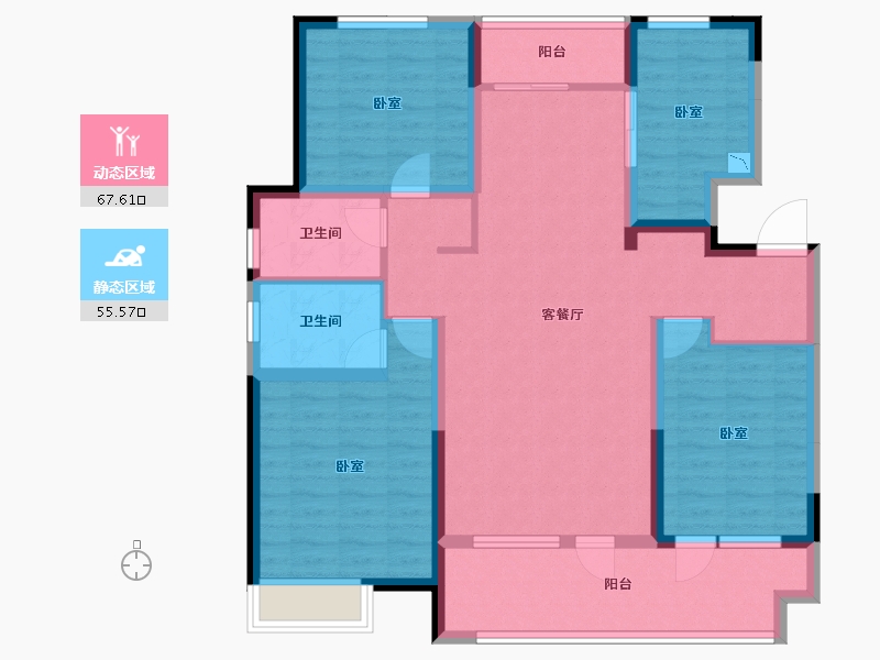 山东省-菏泽市-华地翡翠公园-109.58-户型库-动静分区