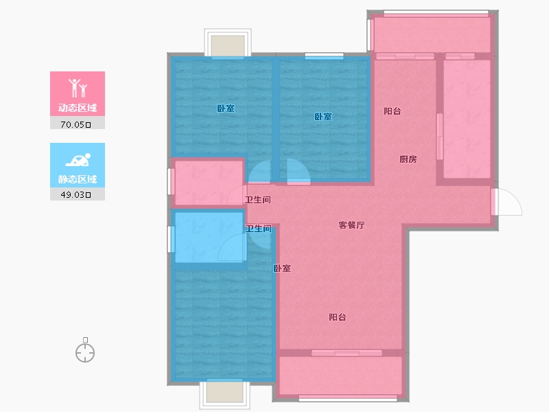 河南省-郑州市-九龙新城-105.80-户型库-动静分区