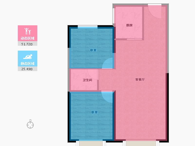 新疆维吾尔自治区-乌鲁木齐市-红阳尚郡-70.00-户型库-动静分区