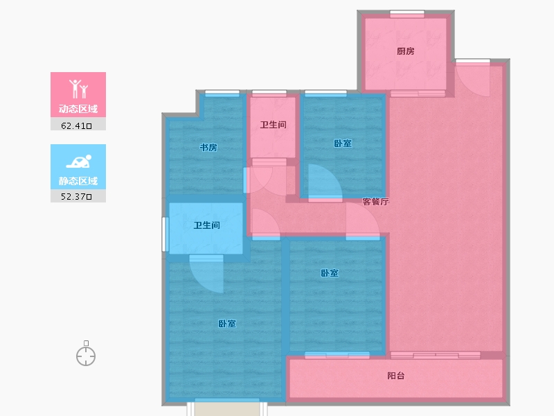 浙江省-温州市-保利天悦-102.00-户型库-动静分区