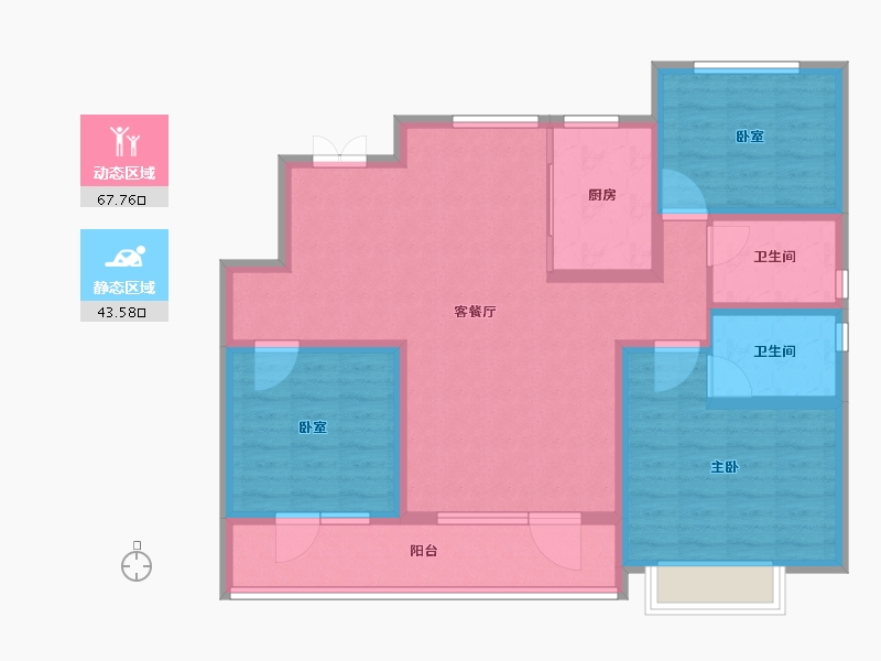 山东省-滨州市-宏福銘苑-99.00-户型库-动静分区