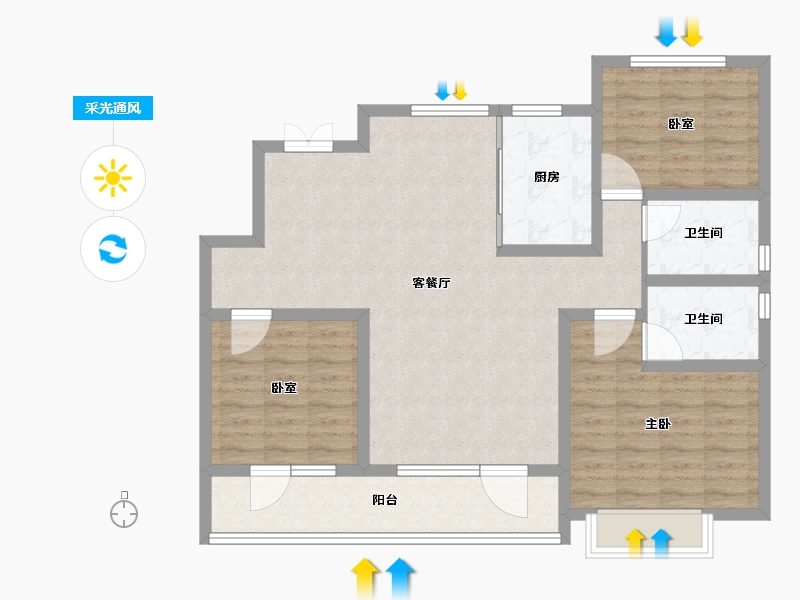 山东省-滨州市-宏福銘苑-99.00-户型库-采光通风