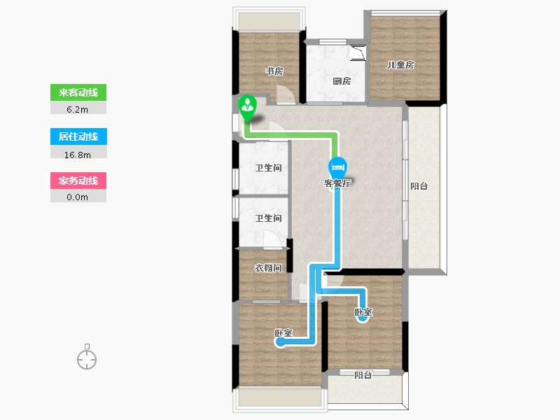 浙江省-杭州市-古翠蓝庭-110.67-户型库-动静线