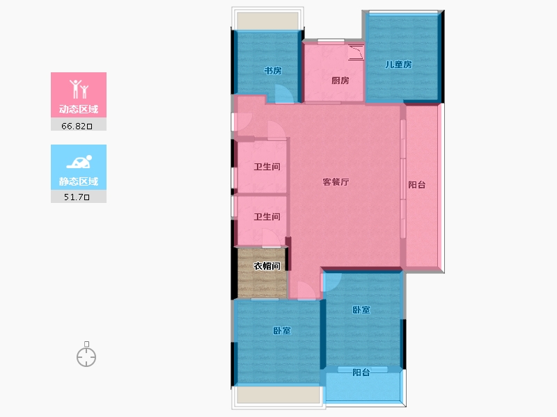 浙江省-杭州市-古翠蓝庭-110.67-户型库-动静分区