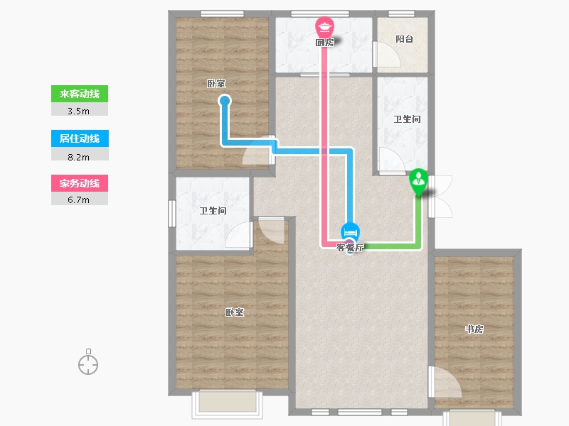 新疆维吾尔自治区-乌鲁木齐市-红阳尚郡-95.22-户型库-动静线