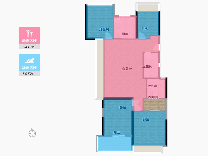 浙江省-杭州市-古翠蓝庭-103.13-户型库-动静分区