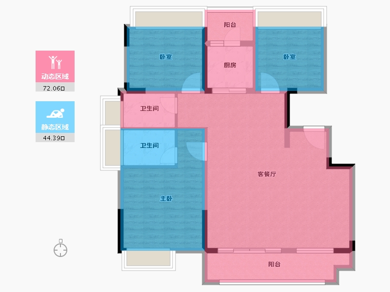 安徽省-亳州市-鸿业城市森林-104.75-户型库-动静分区