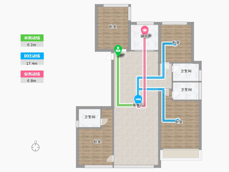 浙江省-温州市-中梁柏悦湾-113.99-户型库-动静线