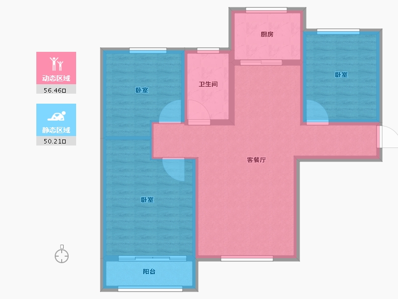 山东省-滨州市-海通御墅蓝庭-96.01-户型库-动静分区