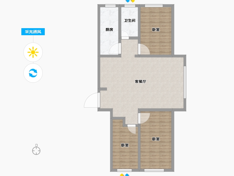 山东省-滨州市-海通御墅蓝庭-100.54-户型库-采光通风