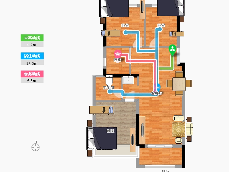 河南省-郑州市-银基国际旅游度假区-72.00-户型库-动静线