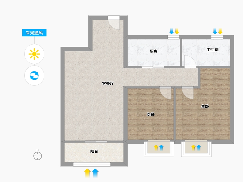 山东省-青岛市-中建锦绣城-71.00-户型库-采光通风