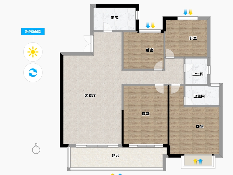 福建省-莆田市-凯天青山城峰璟-112.00-户型库-采光通风