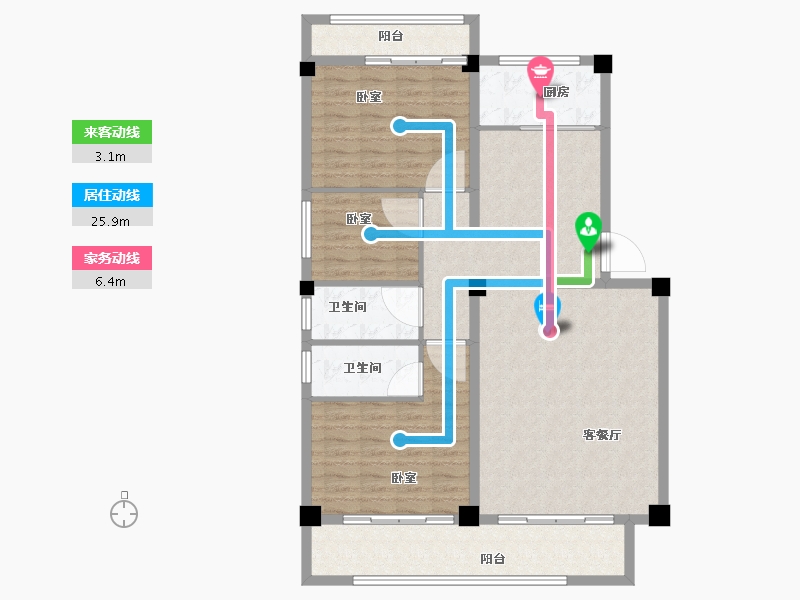 福建省-漳州市-宏都·尚城-112.00-户型库-动静线