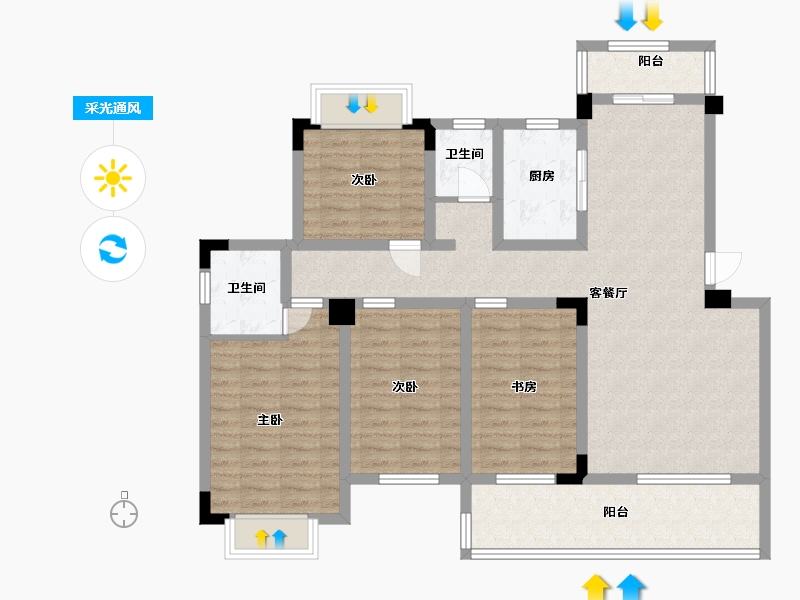 江西省-吉安市-顺泰中央公馆-109.00-户型库-采光通风