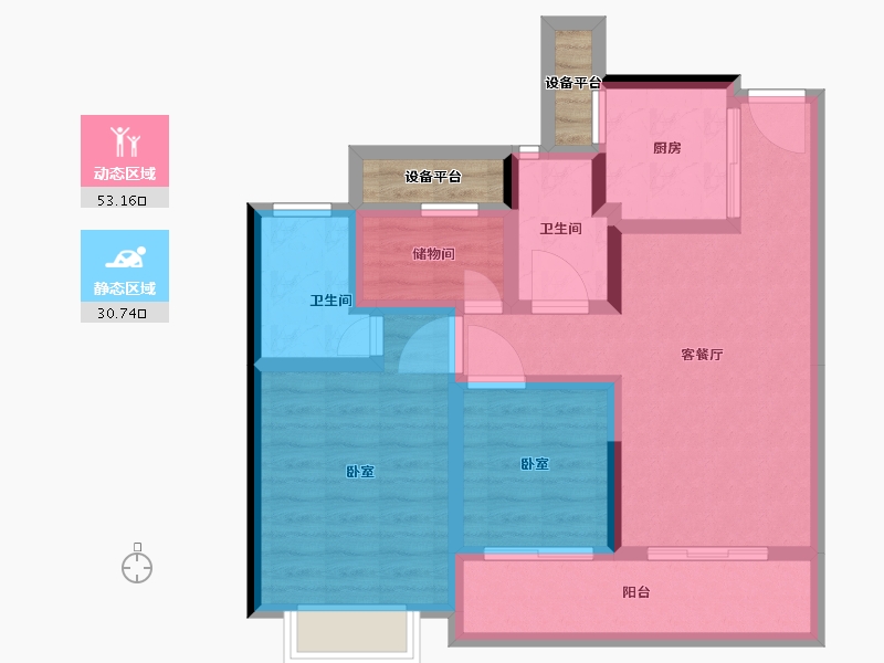 浙江省-温州市-荣安御瓯海-77.00-户型库-动静分区