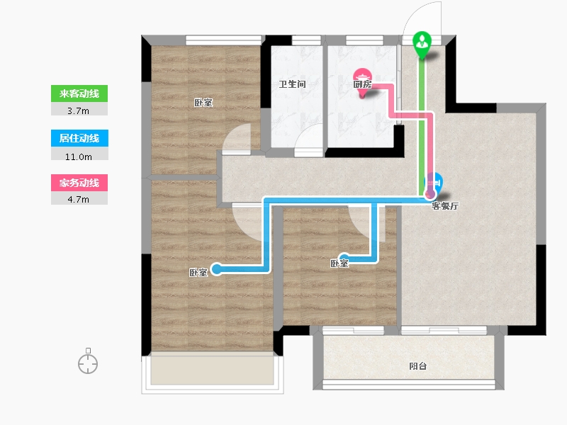 浙江省-绍兴市-祥生明玥府-71.00-户型库-动静线