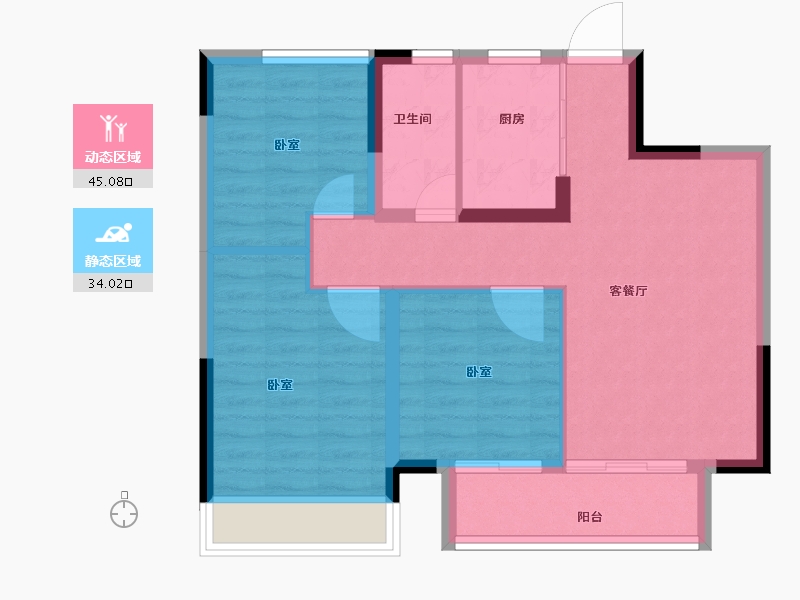 浙江省-绍兴市-祥生明玥府-71.00-户型库-动静分区