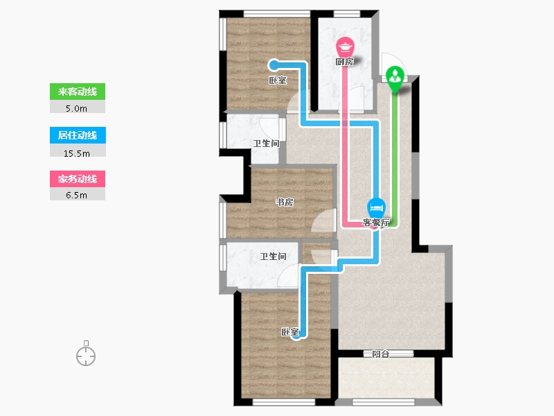 浙江省-嘉兴市-交投祥生白鹤郡-78.00-户型库-动静线