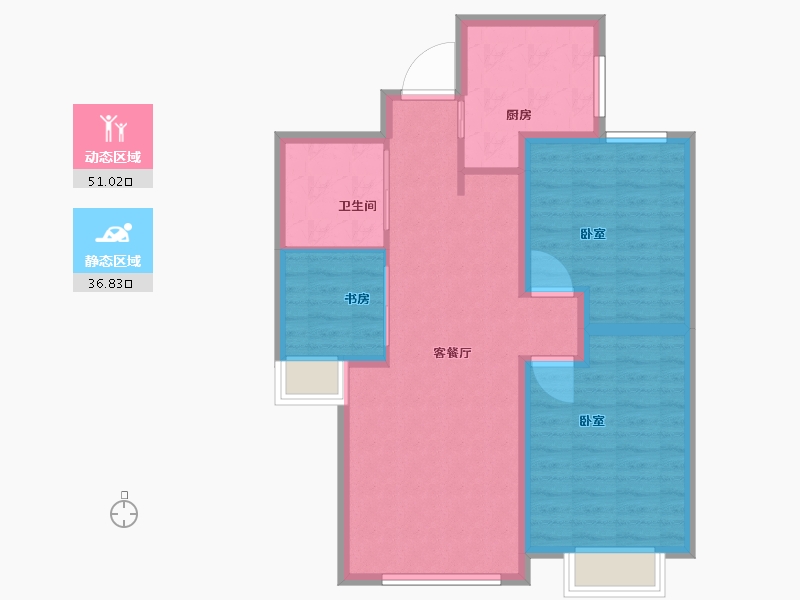 新疆维吾尔自治区-乌鲁木齐市-世界公元二期-79.00-户型库-动静分区