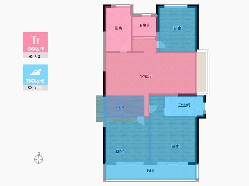 浙江省-舟山市-柏悦溪湖花园-91.99-户型库-动静分区