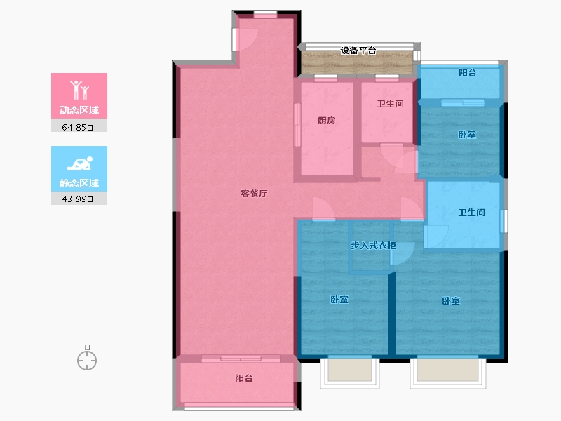 浙江省-宁波市-伊美尚品-100.00-户型库-动静分区