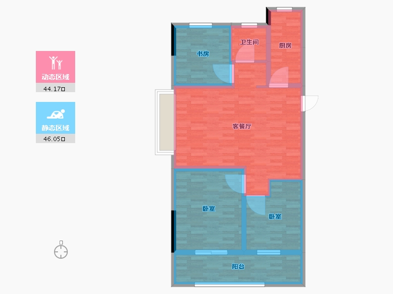 河南省-郑州市-中梁首府壹号-80.42-户型库-动静分区