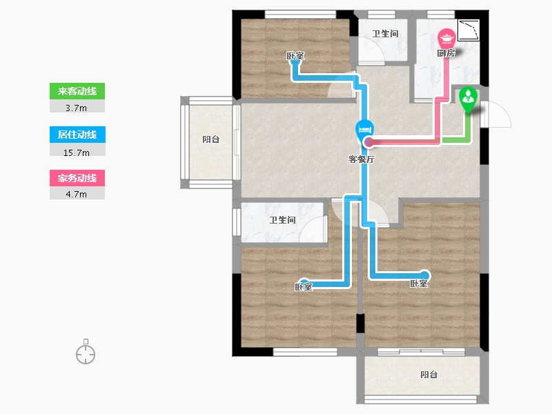 福建省-宁德市-屏南东湖观邸-71.05-户型库-动静线