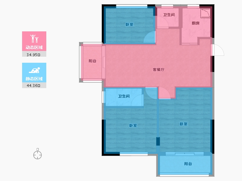 福建省-宁德市-屏南东湖观邸-71.05-户型库-动静分区