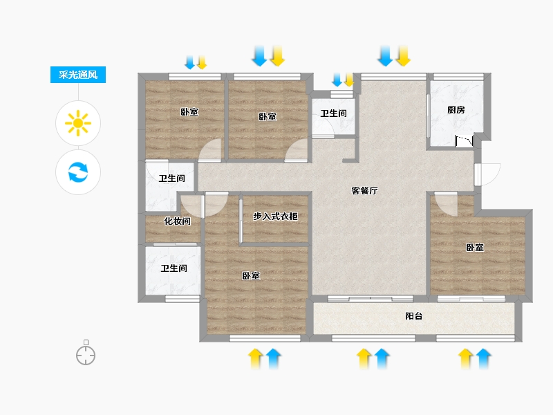 福建省-莆田市-中建荔景新城-96.78-户型库-采光通风