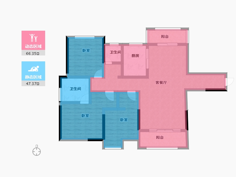 安徽省-淮南市-香颂小镇-99.74-户型库-动静分区