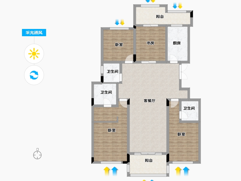 浙江省-绍兴市-嘉悦花园-138.00-户型库-采光通风