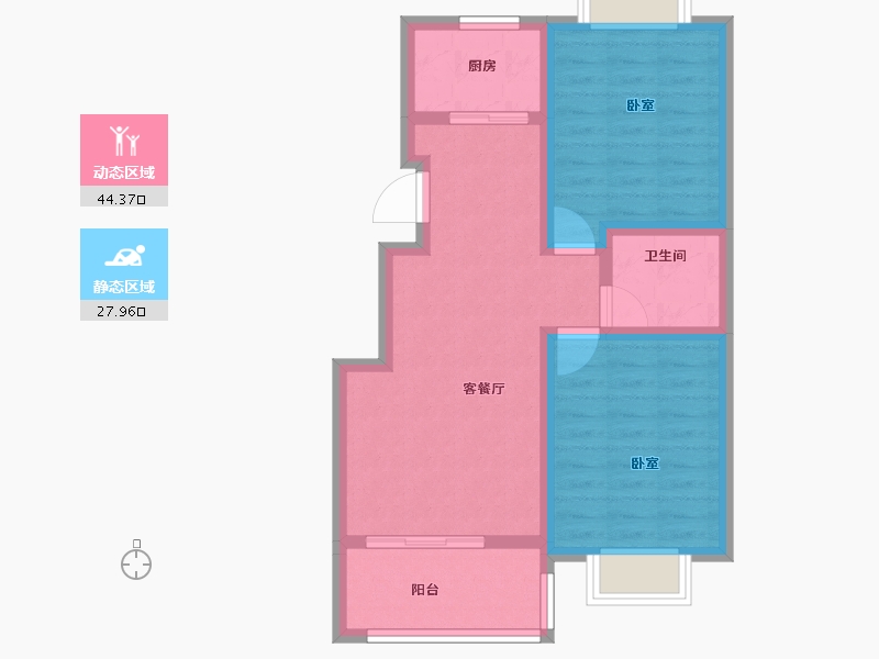 安徽省-淮南市-嘉和名城-64.04-户型库-动静分区