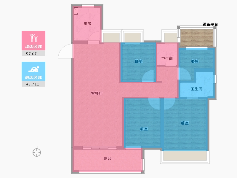 安徽省-合肥市-文一泊心湾-92.99-户型库-动静分区