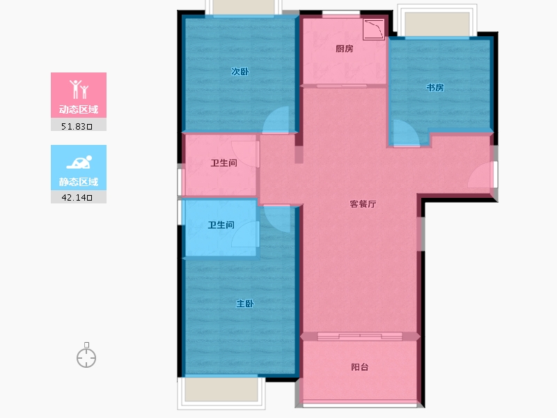 福建省-厦门市-阳光城丽景湾-84.00-户型库-动静分区