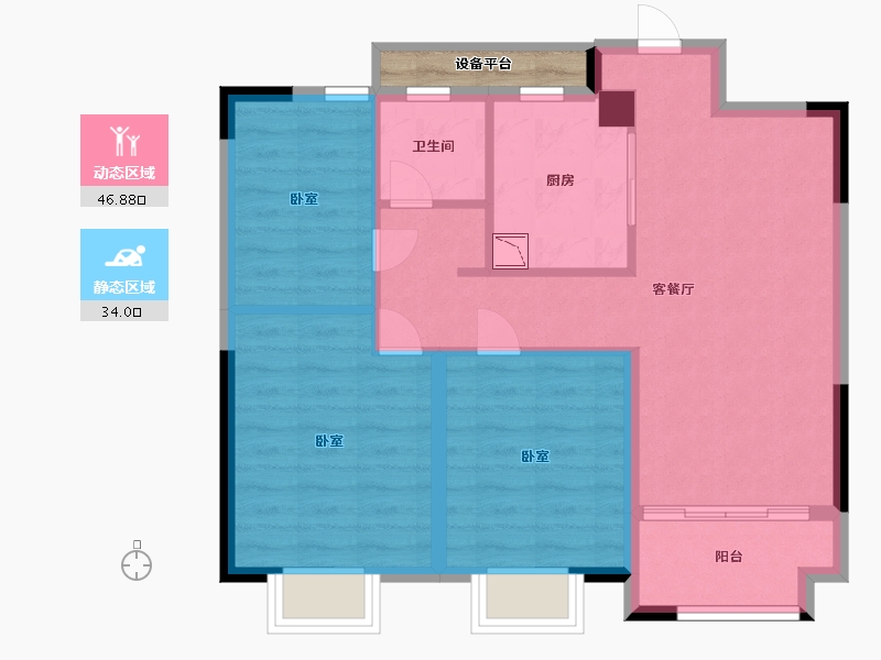 浙江省-宁波市-伊美尚品-74.18-户型库-动静分区