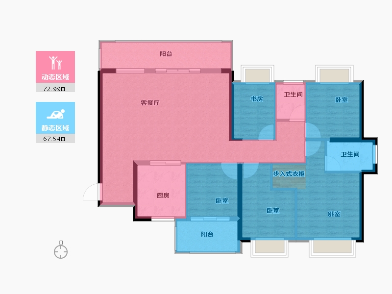 福建省-漳州市-瀚海五凤城-128.00-户型库-动静分区