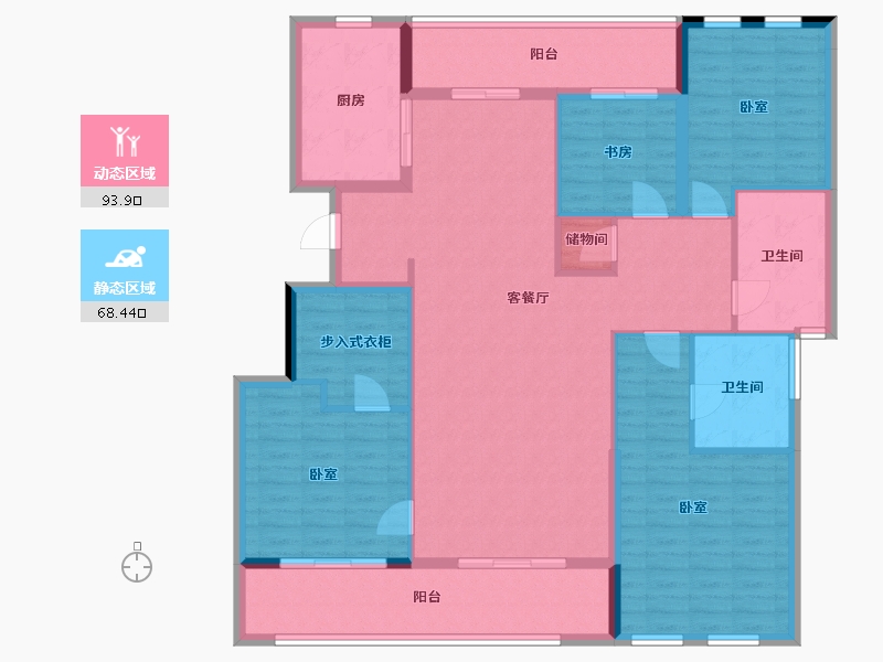 浙江省-杭州市-和家园臻园-147.76-户型库-动静分区