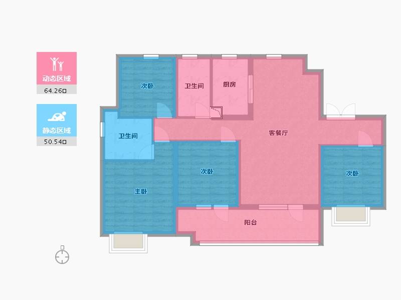 山东省-青岛市-越秀天悦海湾-102.00-户型库-动静分区