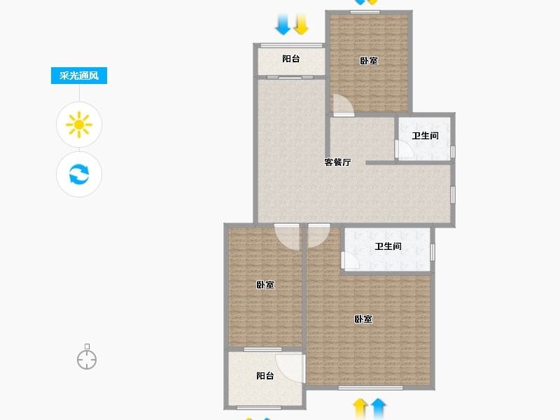 山东省-滨州市-海通御墅蓝庭-256.26-户型库-采光通风