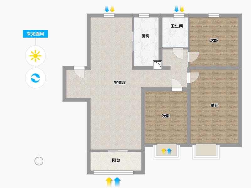 山东省-青岛市-中建锦绣城-92.00-户型库-采光通风