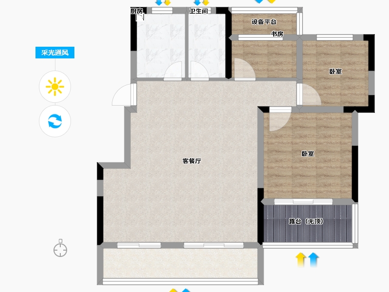 安徽省-合肥市-斌锋和睦公馆-85.99-户型库-采光通风