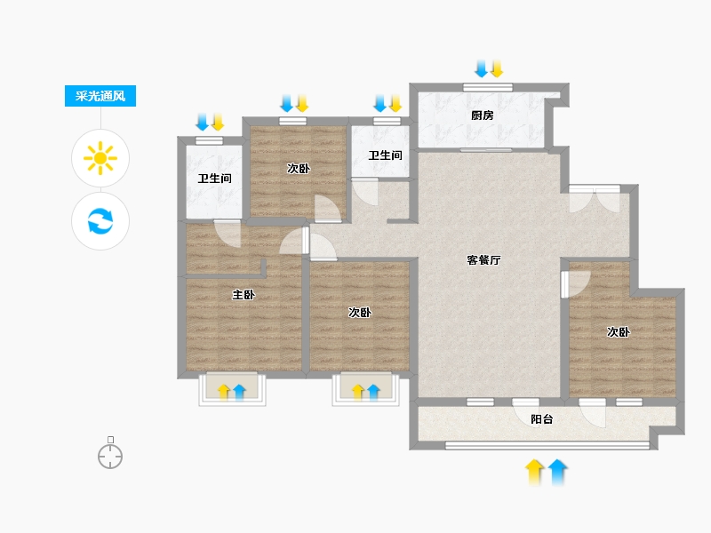 山东省-青岛市-中建锦绣城-118.00-户型库-采光通风