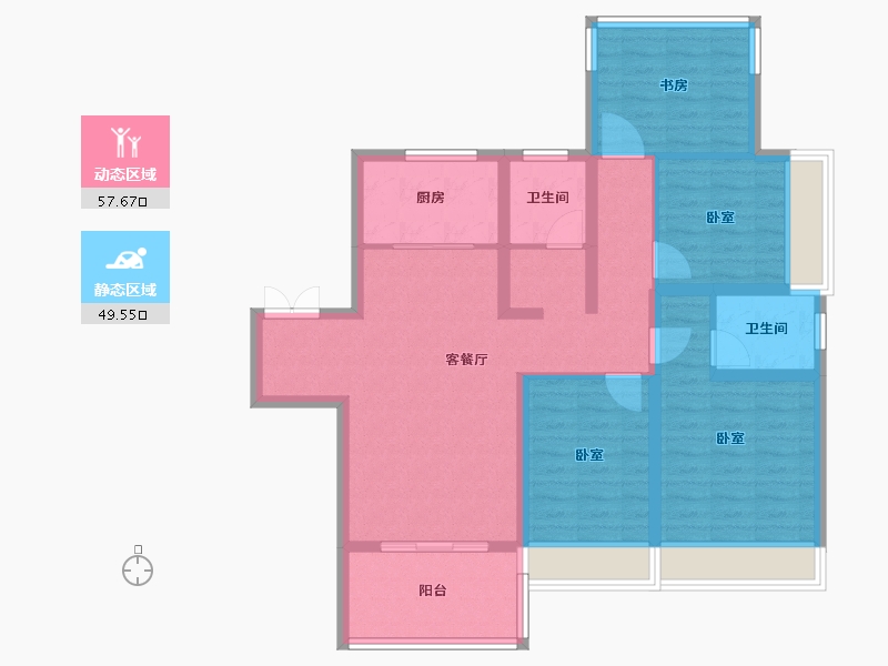 安徽省-合肥市-弘阳时光里-95.00-户型库-动静分区