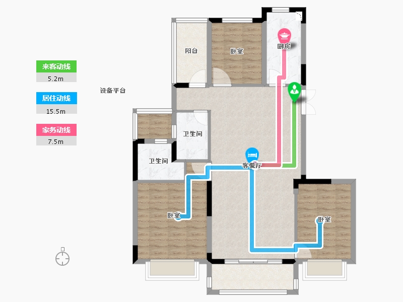 浙江省-绍兴市-新昌恒大悦珑府-104.00-户型库-动静线