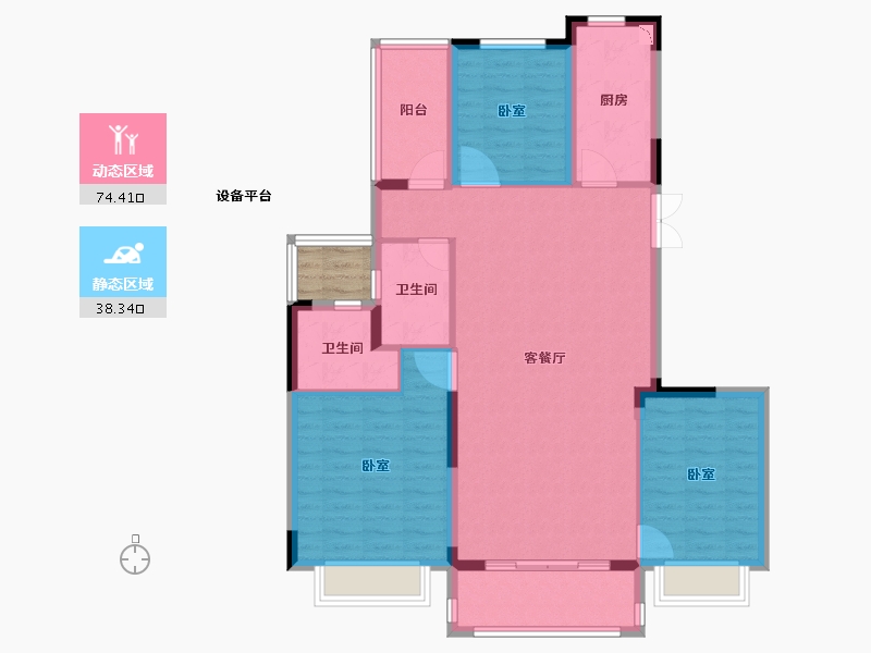 浙江省-绍兴市-新昌恒大悦珑府-104.00-户型库-动静分区