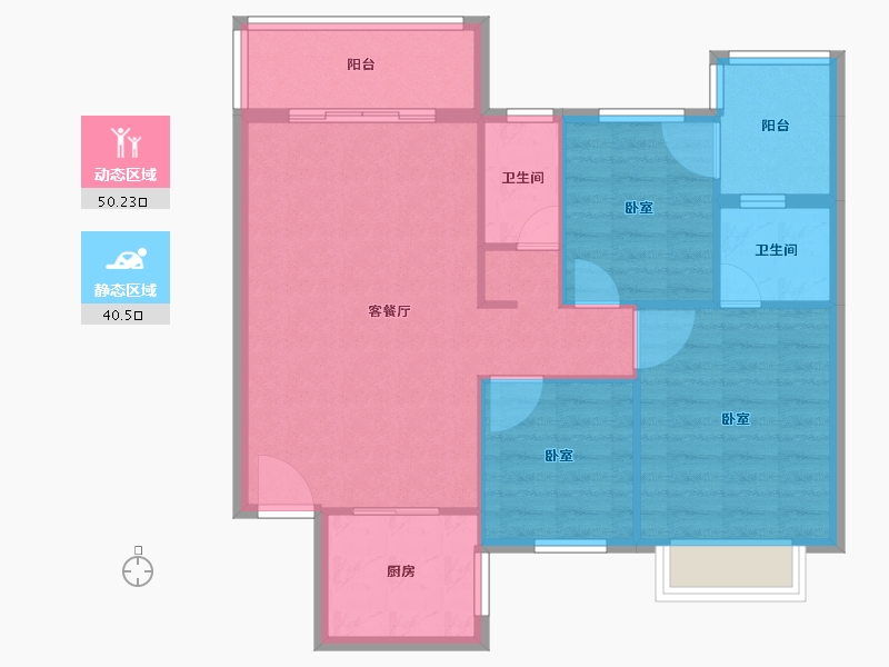 福建省-漳州市-金凯花园-82.35-户型库-动静分区