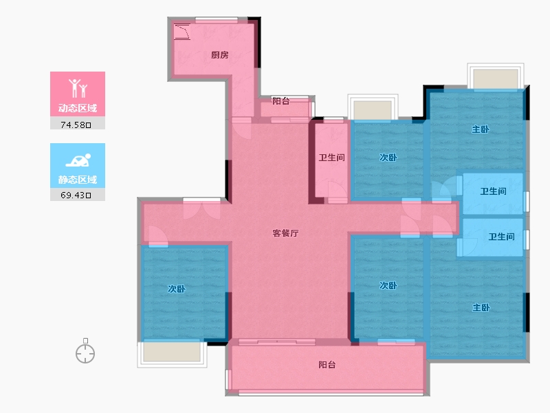 江西省-吉安市-遂川东方巴黎-127.20-户型库-动静分区