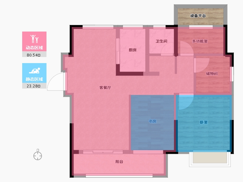 安徽省-合肥市-信达万振东方樾府-87.00-户型库-动静分区